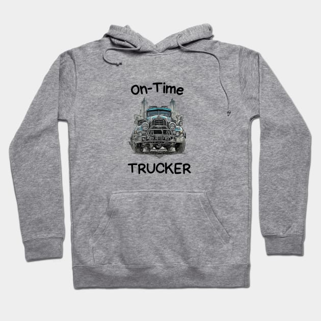 Truck Trucking Funny Retro Vintage Country Road Hoodie by Flowering Away